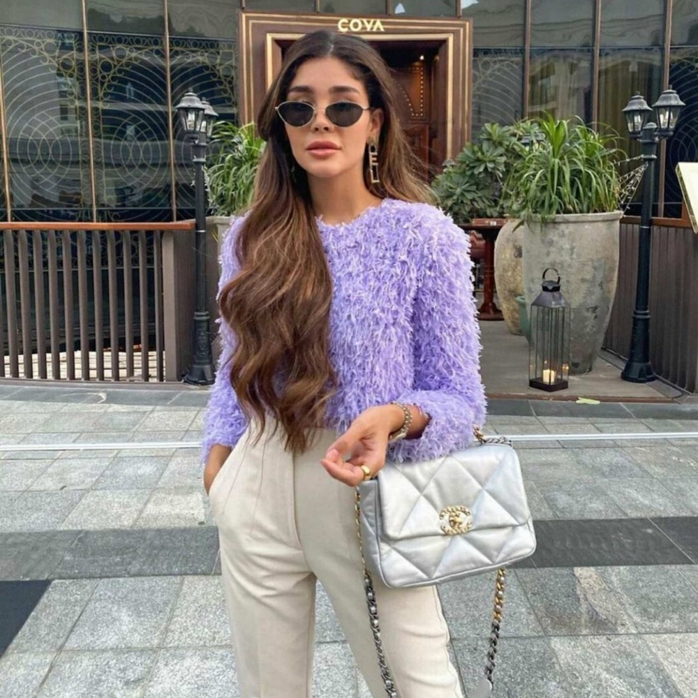 🎀ZARA🎀 feather effect sweatshirt purple